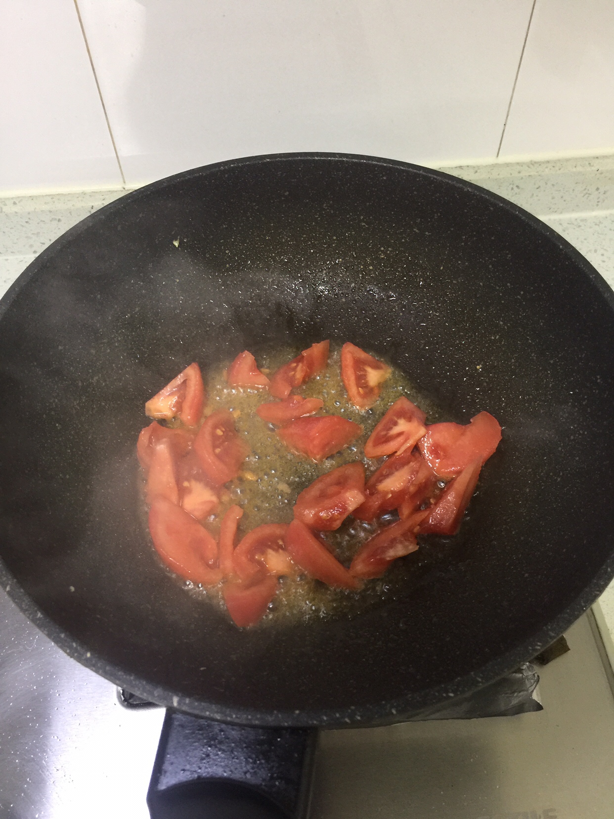 蒸面条版的【番茄鸡蛋炒面】的做法 步骤5
