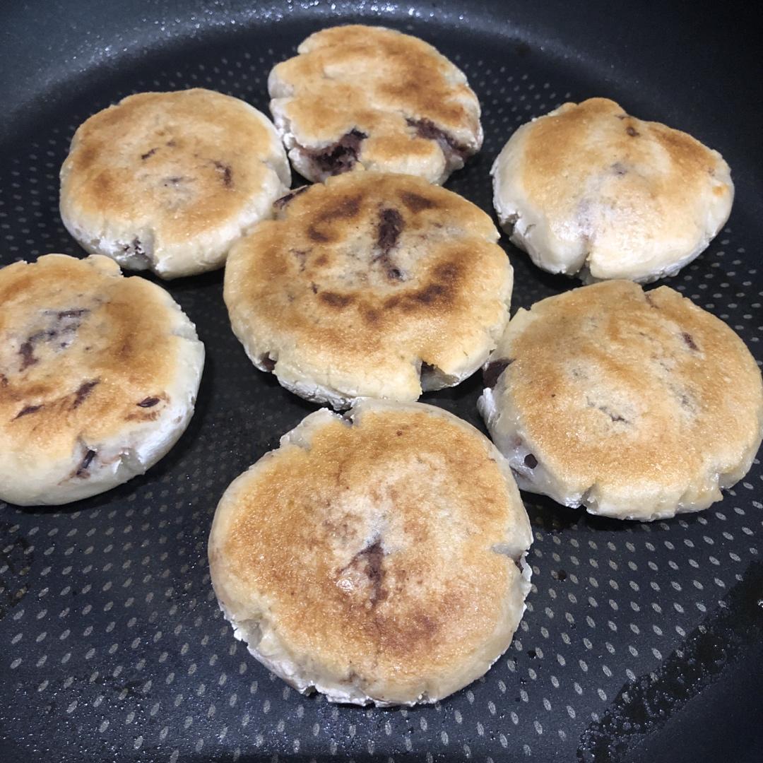 发面糯米豆沙饼