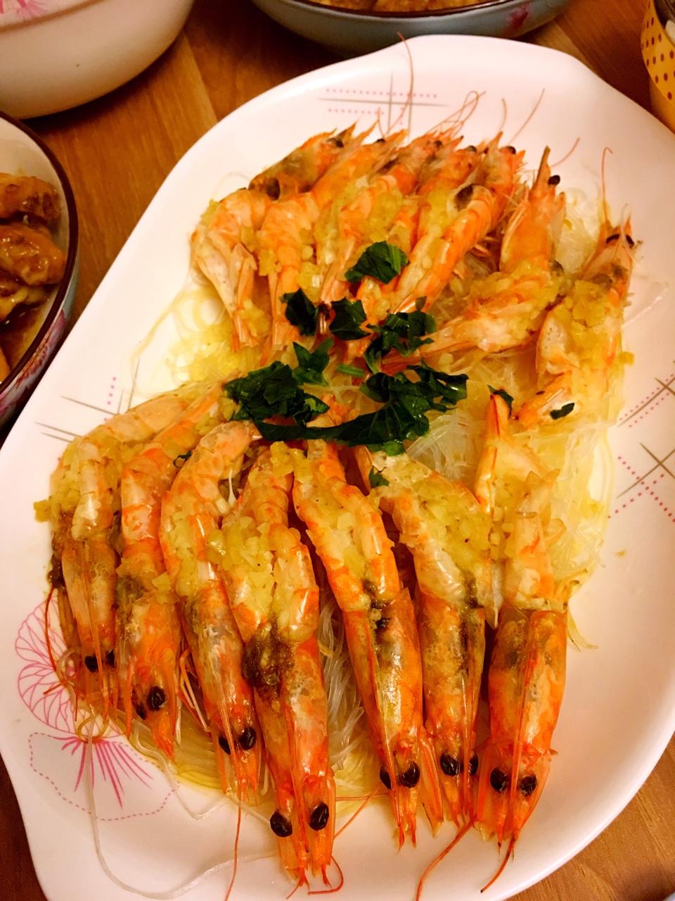 爆浆虾脑蒜蓉粉丝虾，含虾的处理方法