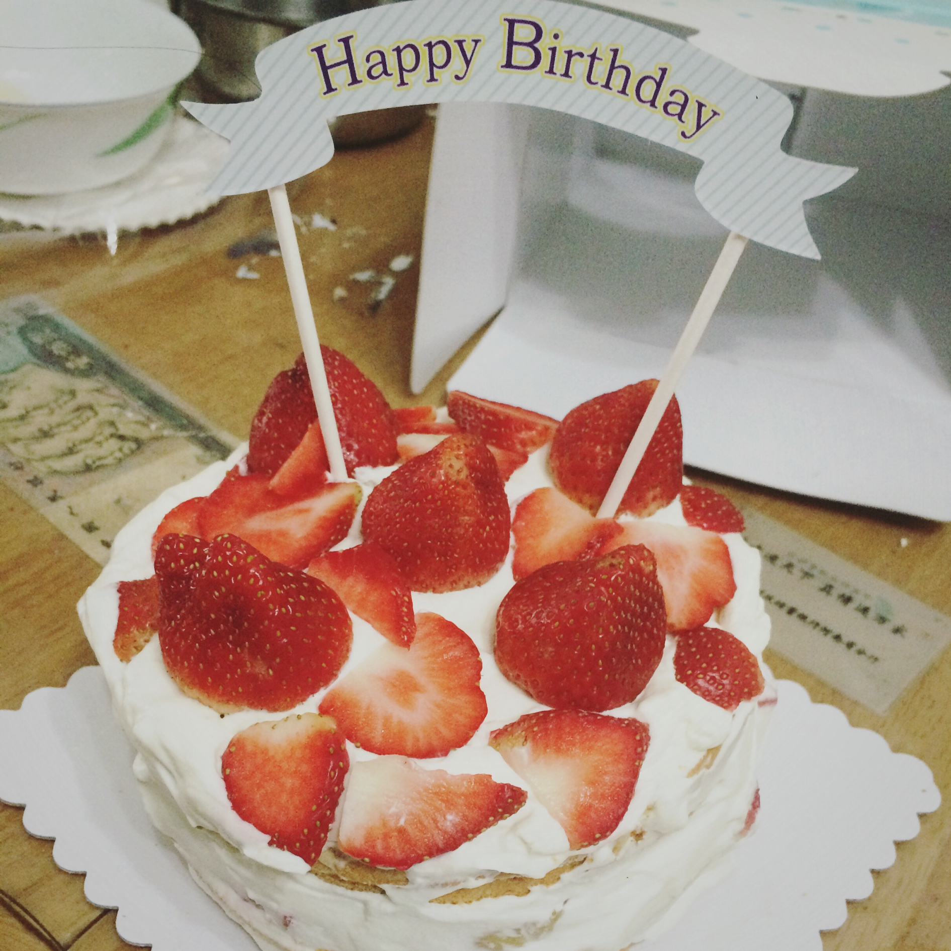 草莓裸蛋糕（6寸生日蛋糕）