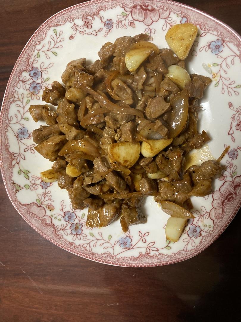 香蒜孜然猪肉(有点肉串口感哦)