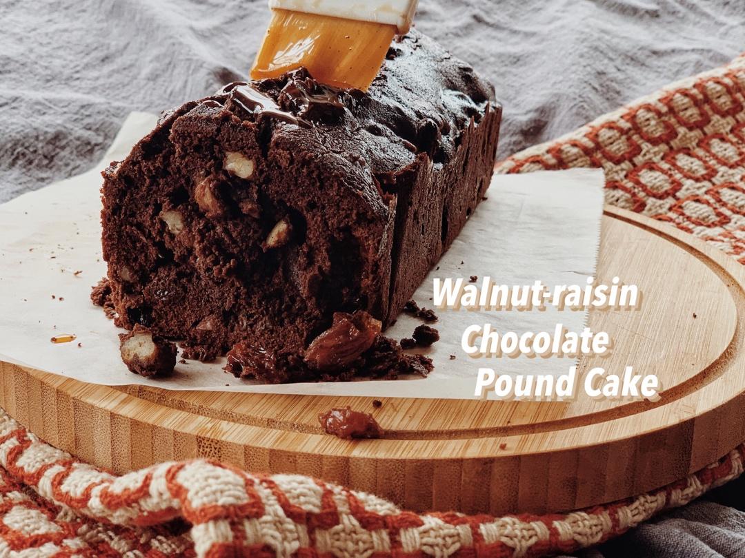 葡萄干果仁可可磅蛋糕-附掐秒表做胖蛋糕大法
