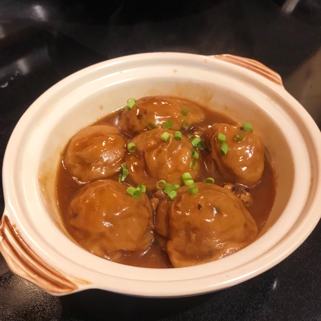 红烧油面筋塞肉