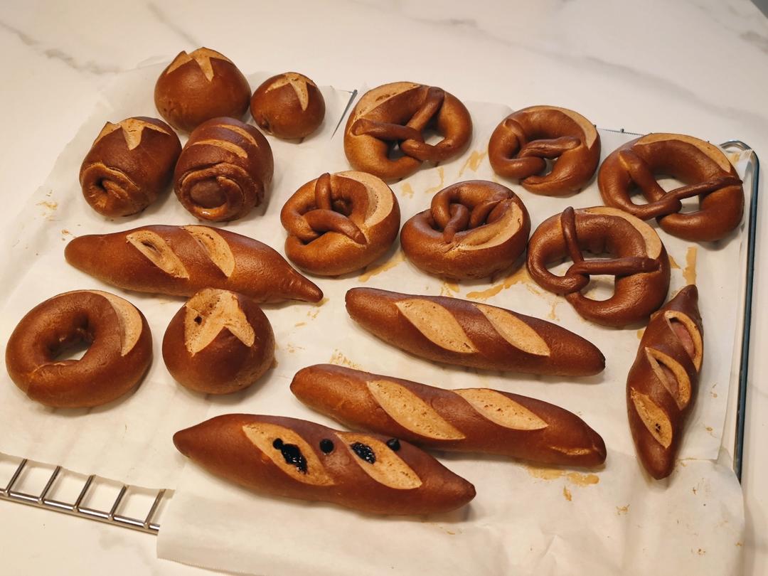 🧡100%全麦无糖油碱水面包～快手健康有风味