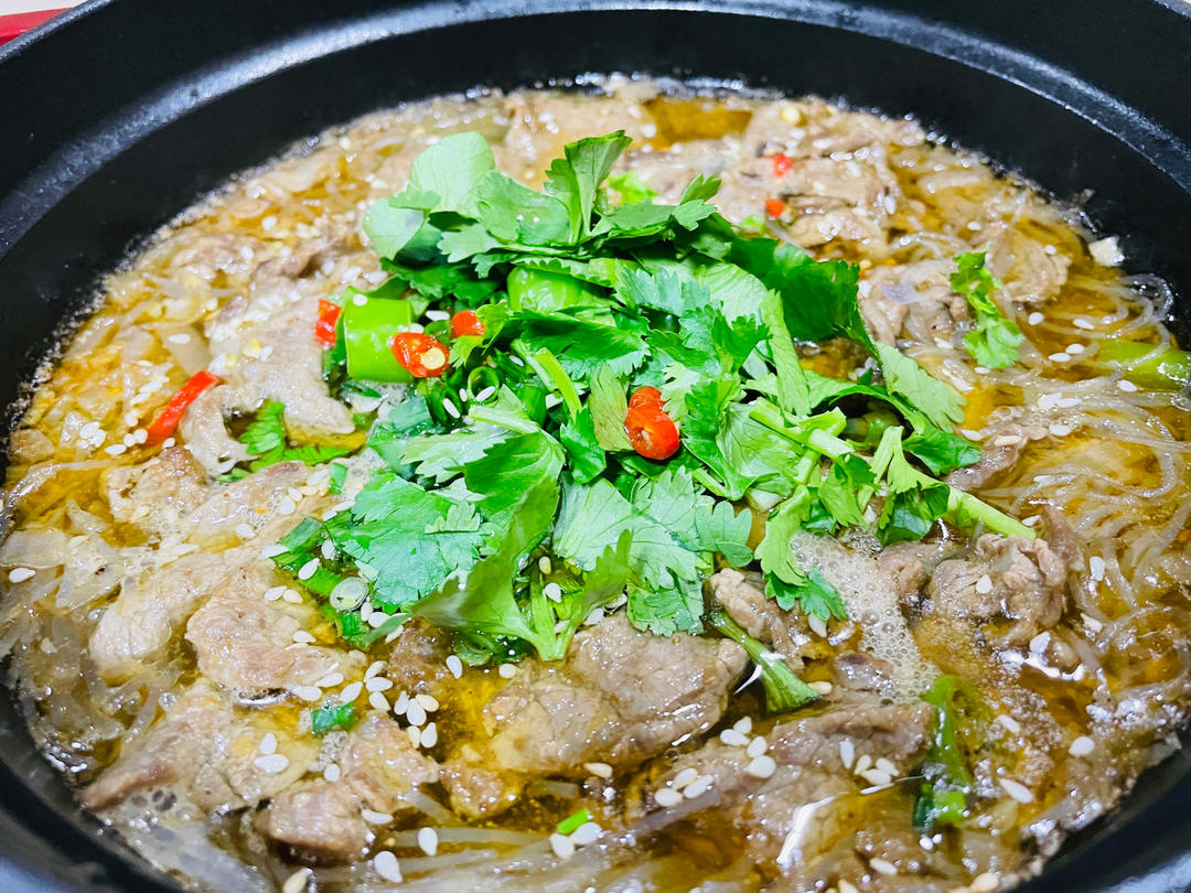 沙茶牛肉粉丝煲