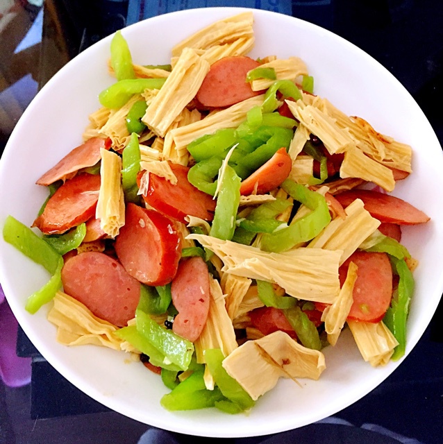 青椒炒腐竹