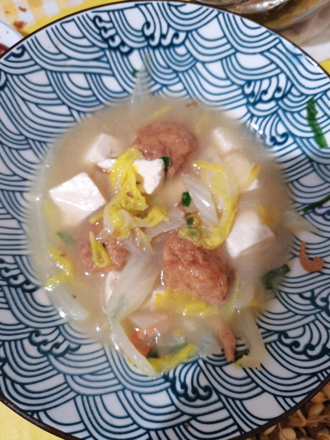 虾皮娃娃菜豆腐汤