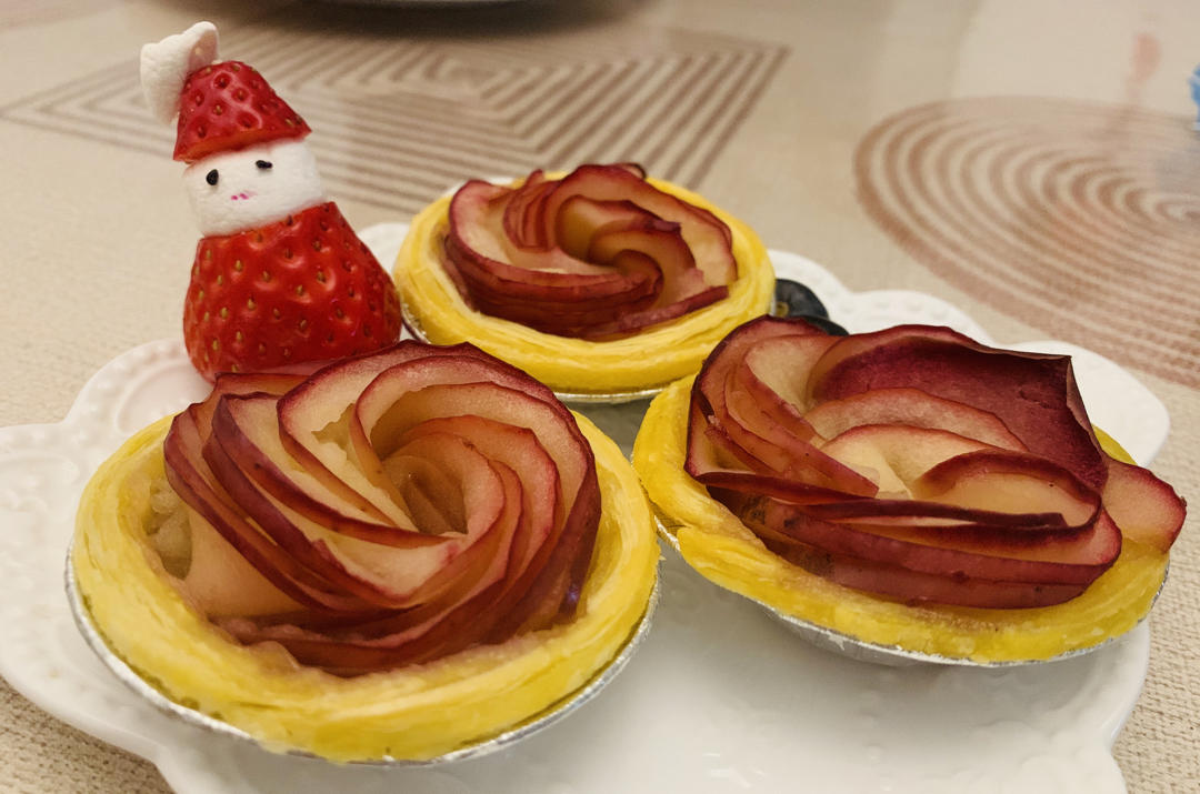 玫瑰花苹果挞🍎（蛋挞皮版超简单易做）