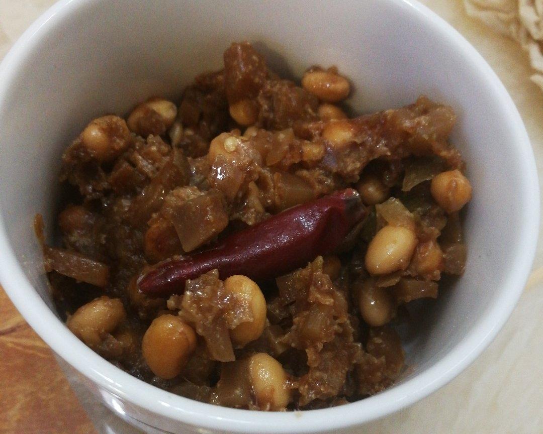 肉皮豆咸菜的做法