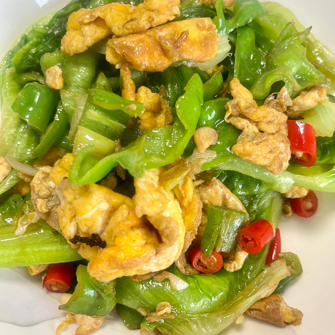 生菜炒鸡蛋很下饭🌶️