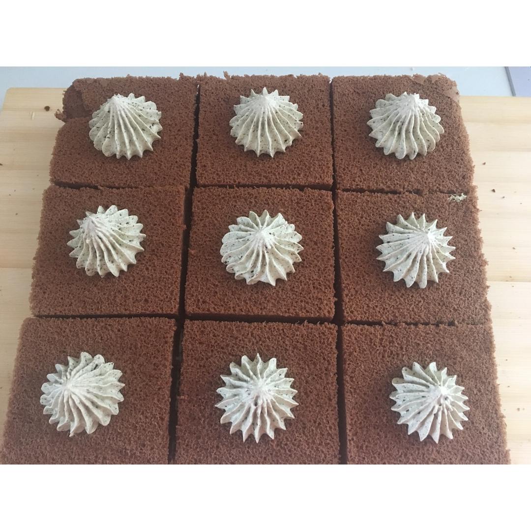 可可方形装饰蛋糕