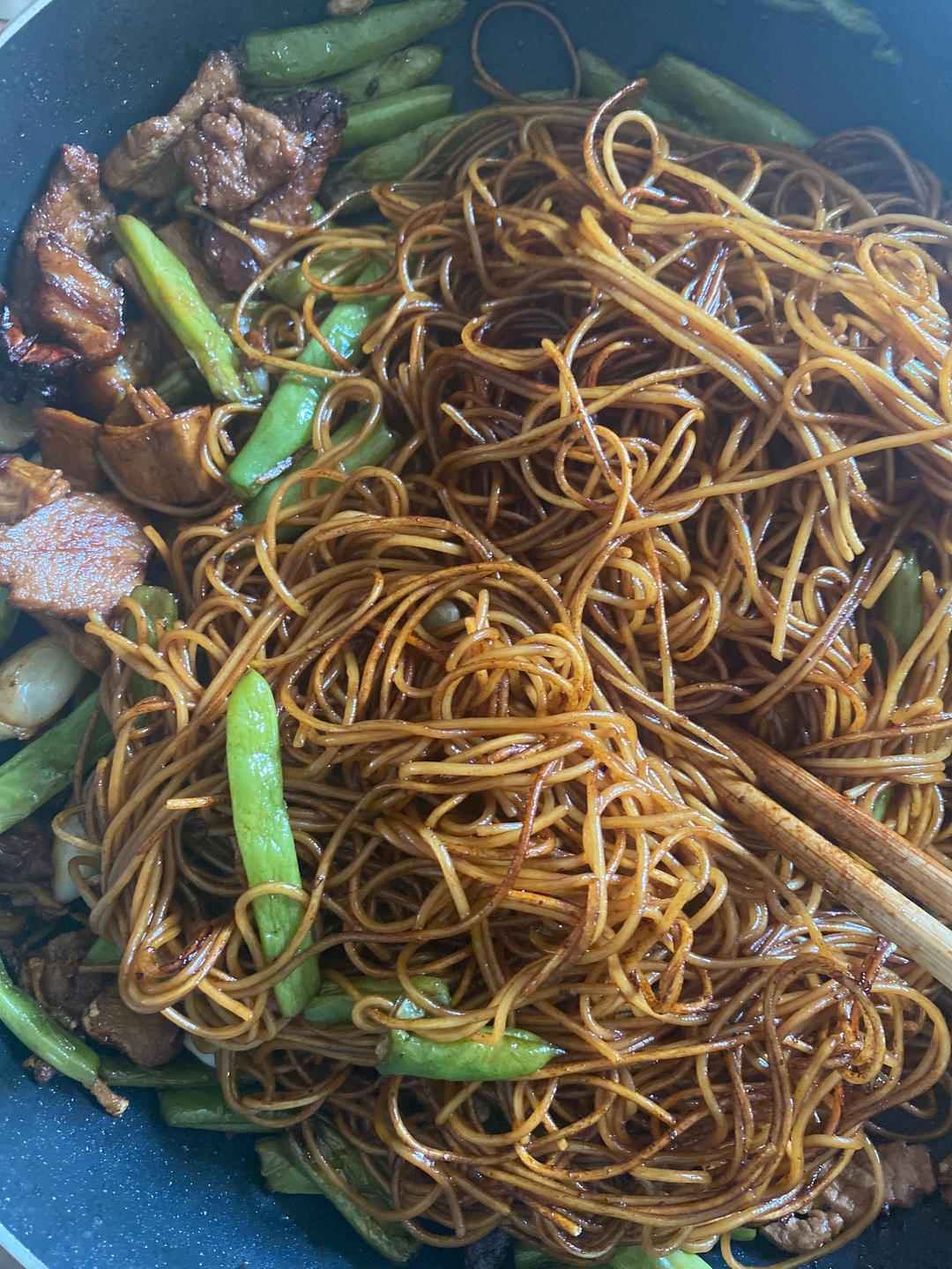 地道老北京扁豆焖面 豆角焖面 太好吃小心吃撑哦