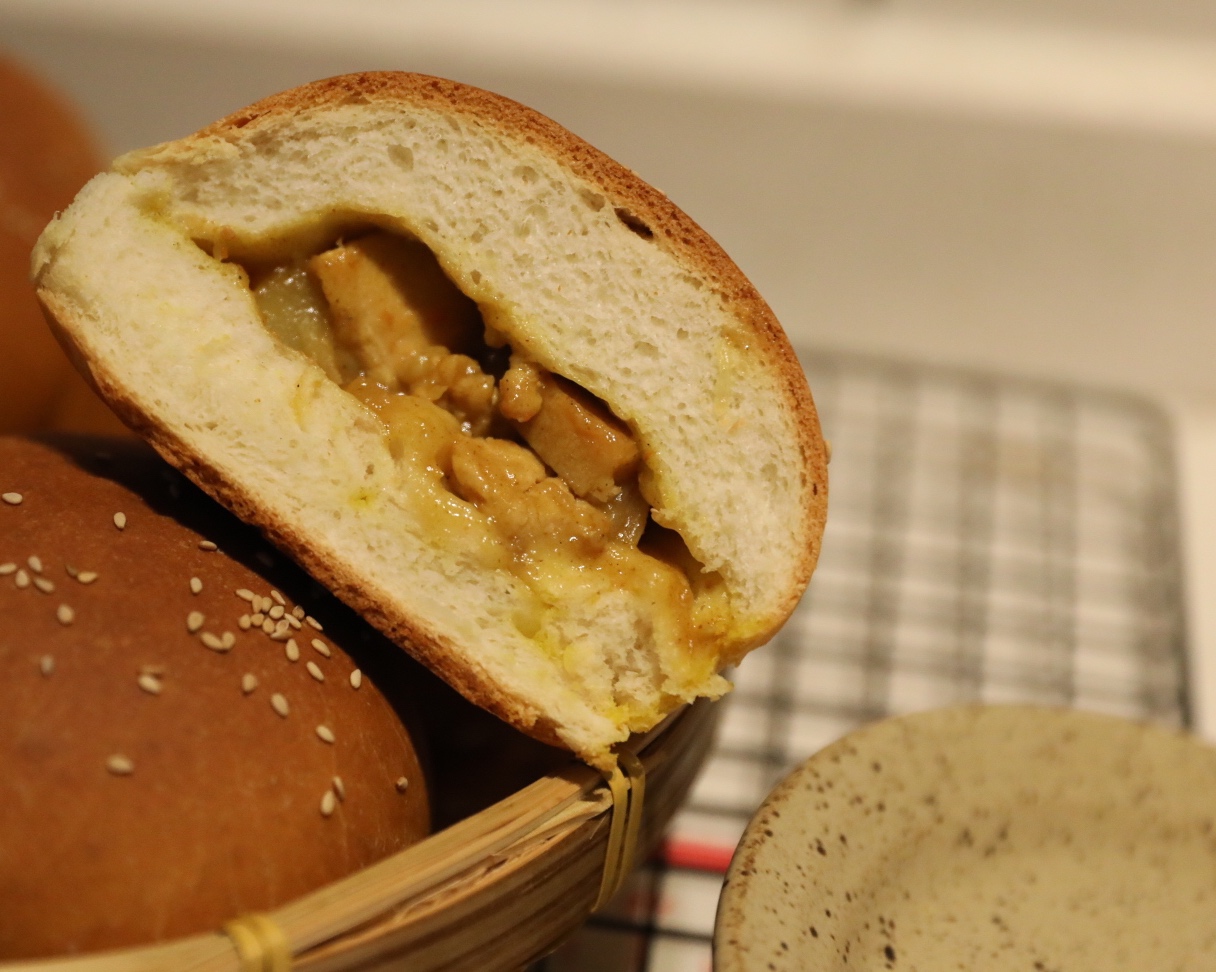 日式咖喱鸡肉面包（早餐代餐零食面包）的做法 步骤15