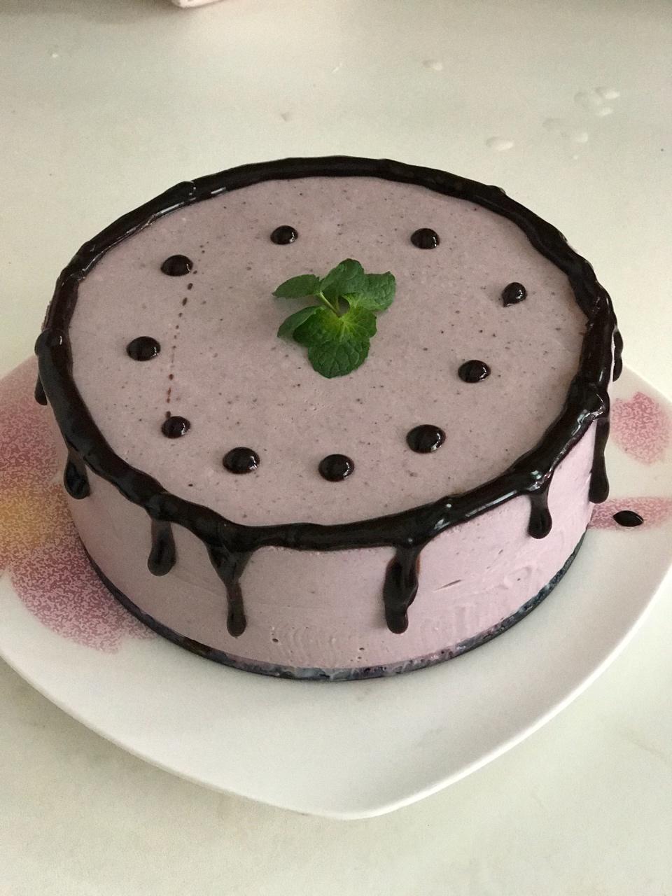 渐变蓝莓冻芝士蛋糕（免烤）