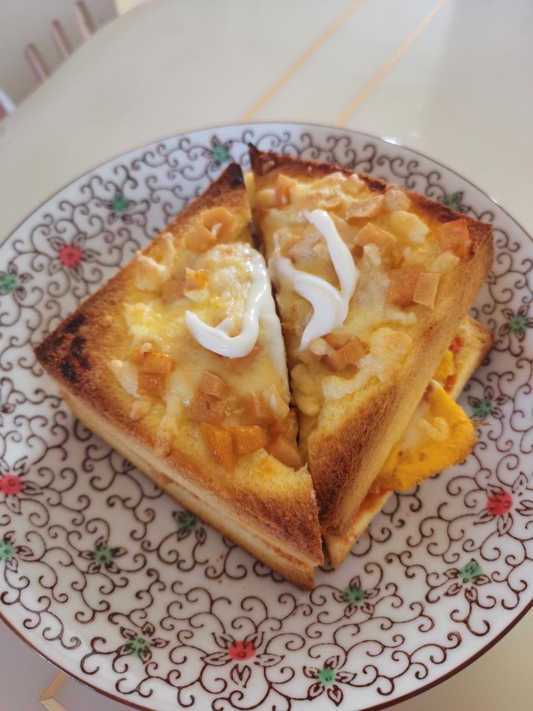 料超足的芝士玉米三明治，只要15分钟
