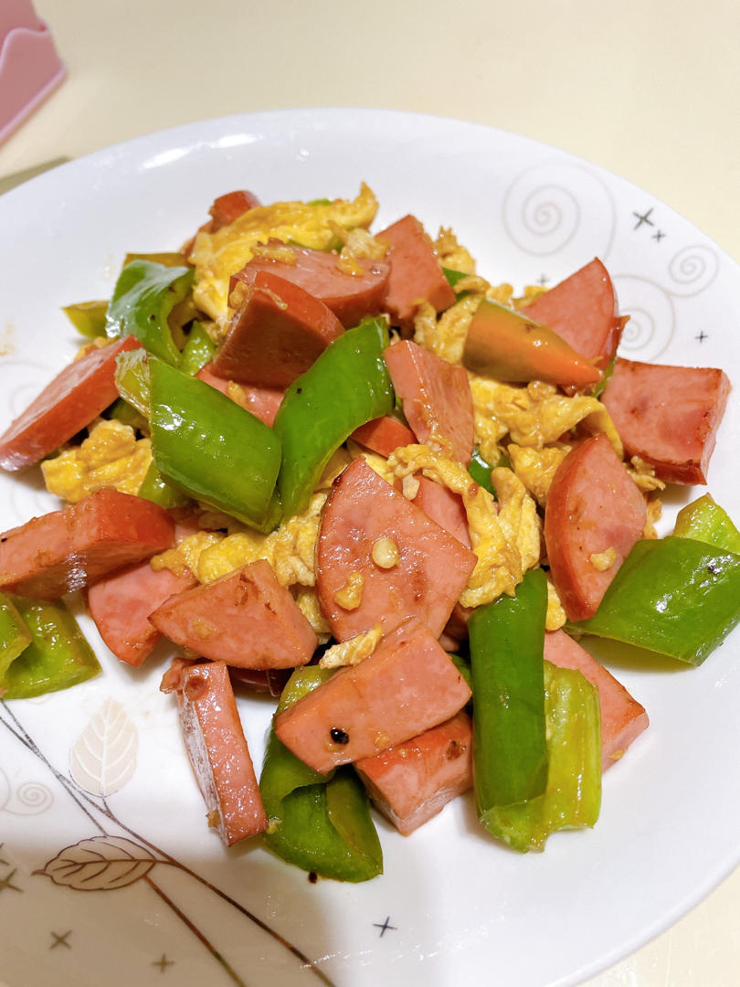 五分钟零失败❗️超好吃家常青椒火腿炒鸡蛋