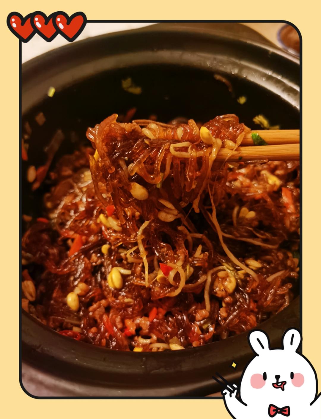 肉末粉丝煲（蚂蚁上树，干捞粉丝煲）