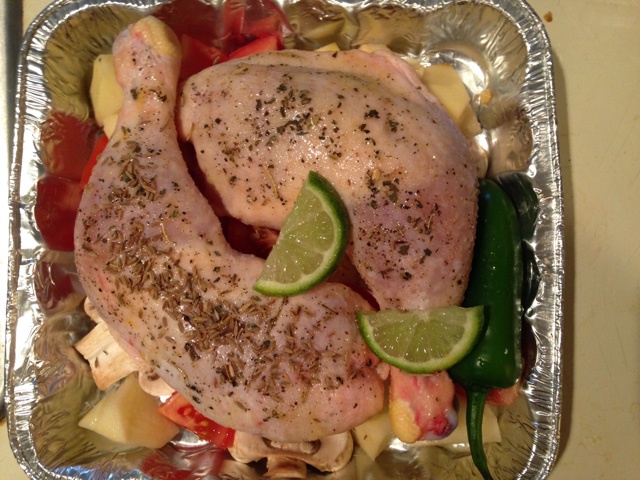 香蒜蕃茄烤鸡腿