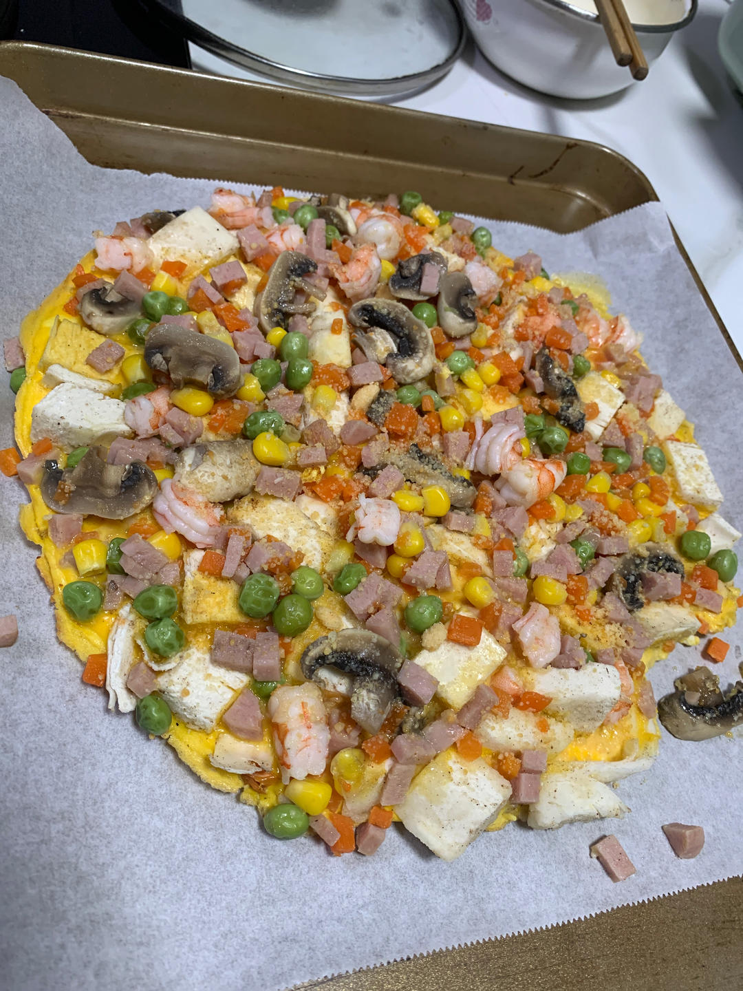 馒头披萨（用吐司也可以，消灭馒头吐司的早餐）