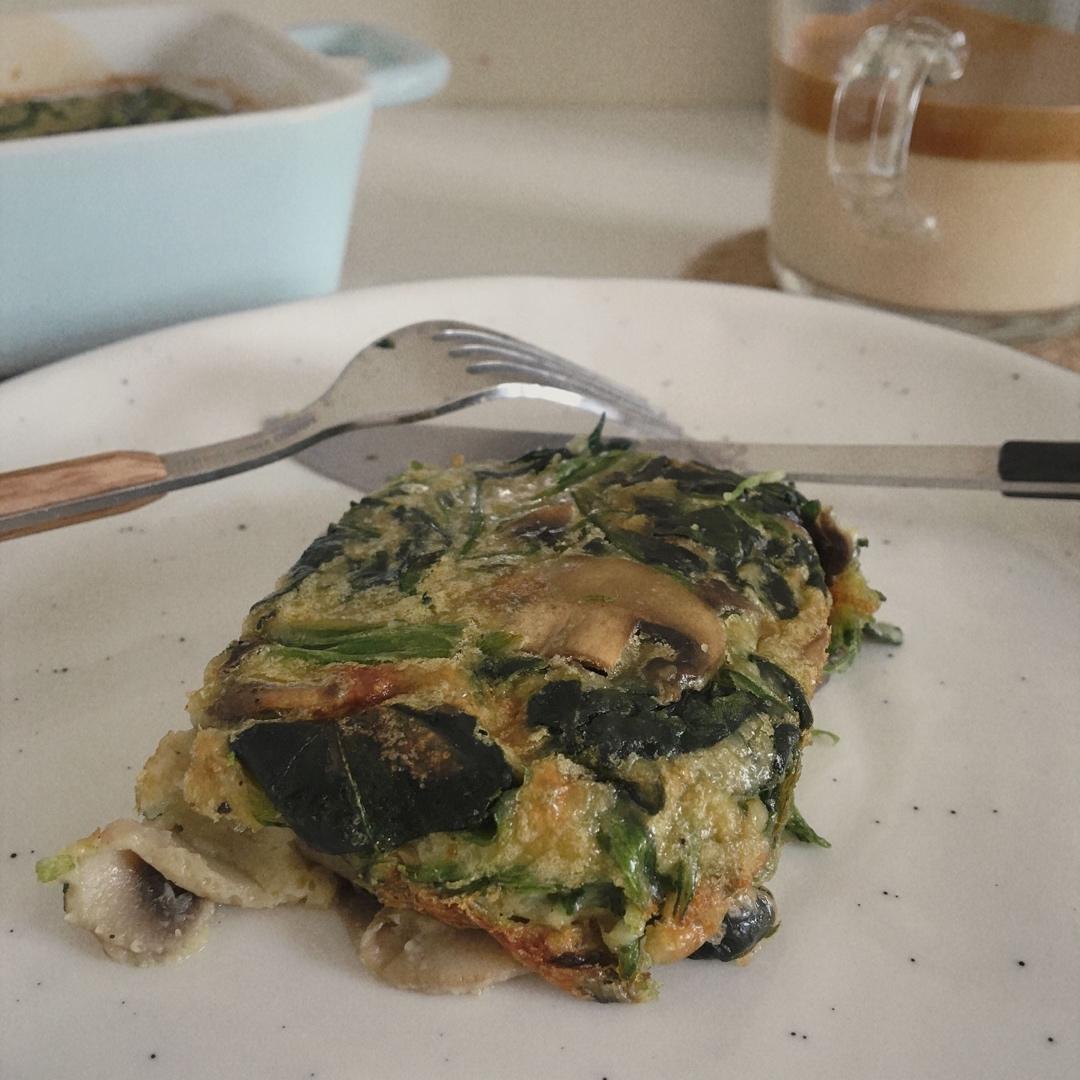菠菜口蘑烤松饼【美味减脂餐】【北鼎烤箱食谱】