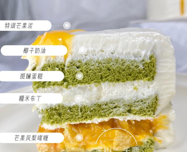 椰香斑斓芒果糯米蛋糕的做法