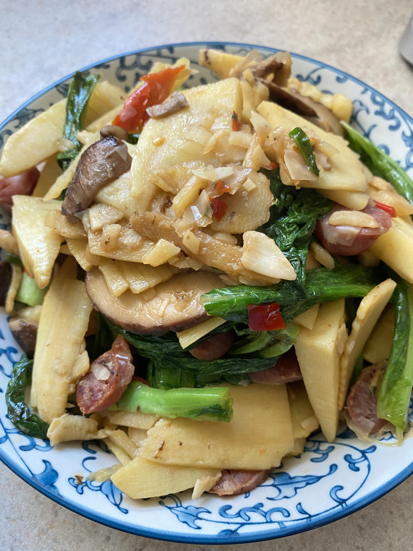 ㊙️腊味‼️冬笋莴苣炒腊肠‼️美味家常