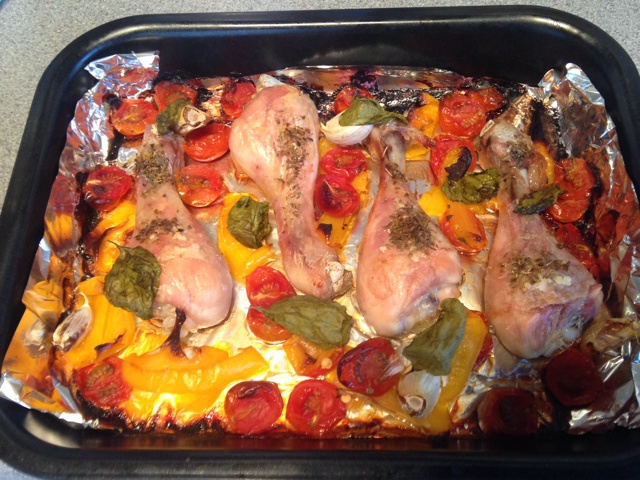 香蒜蕃茄烤鸡腿