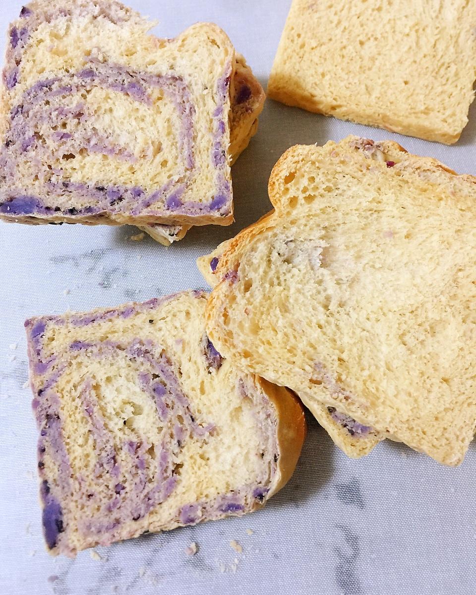 大理石纹紫薯吐司(中种法)～小美版