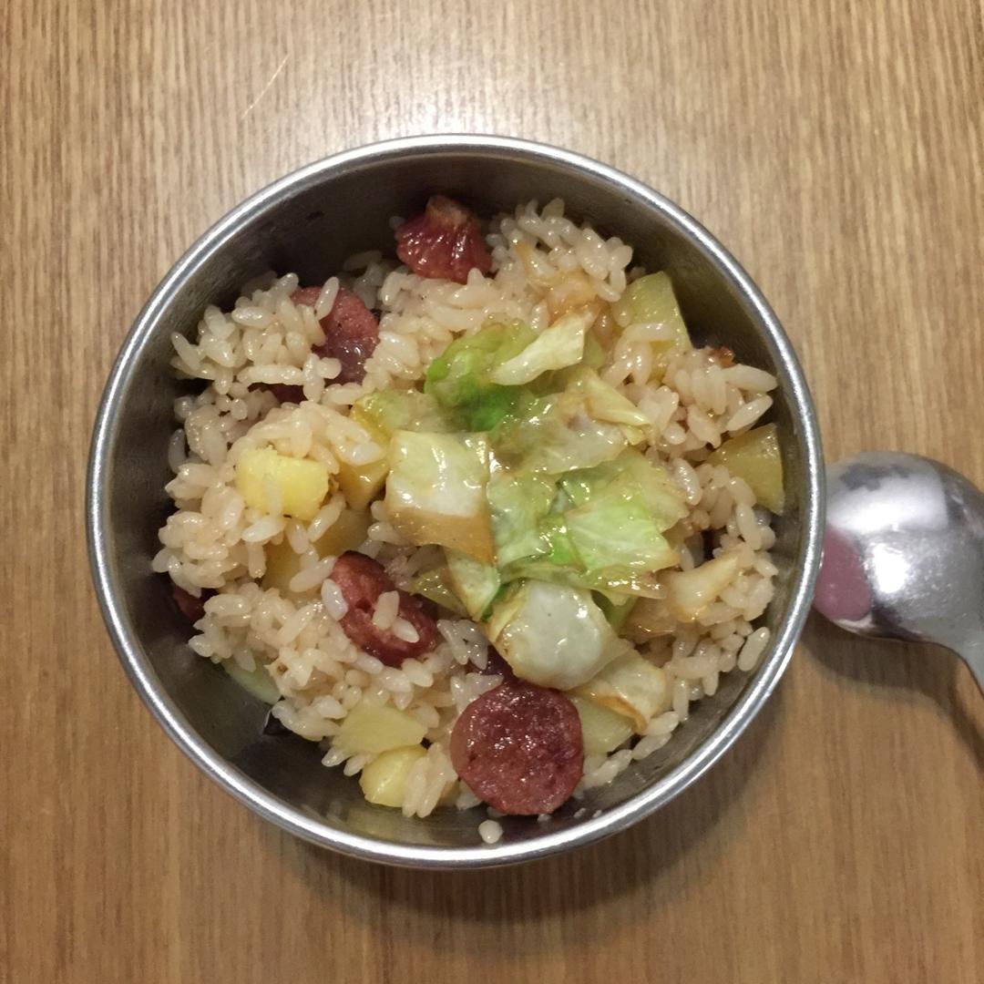 电饭锅版香菇腊肠饭