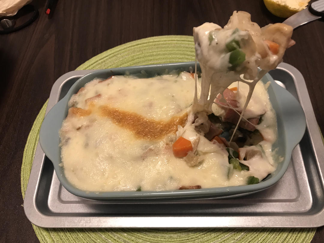 蘑菇培根焗饭