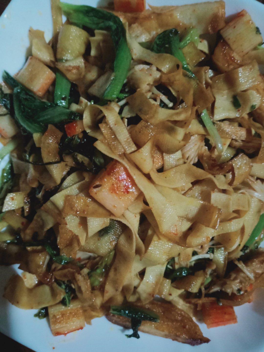 尖椒豆腐皮（素炒）
