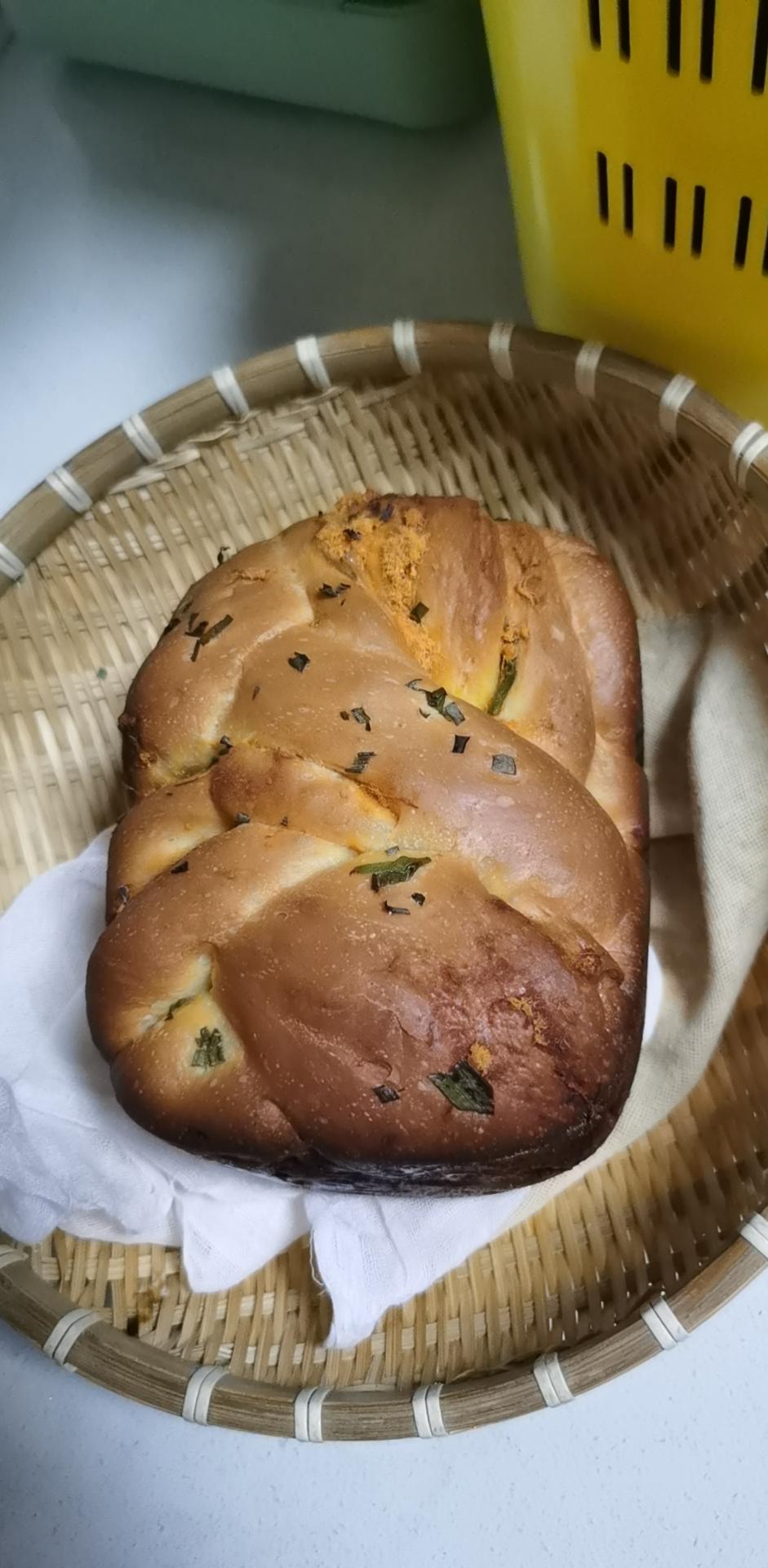 面包机做香葱肉松吐司