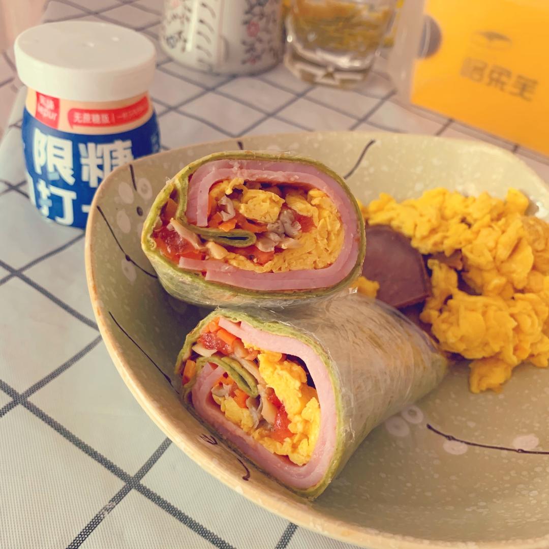 饱腹感扛把子「彩蔬牛肉菠菜卷饼」付附卷饼万能公式