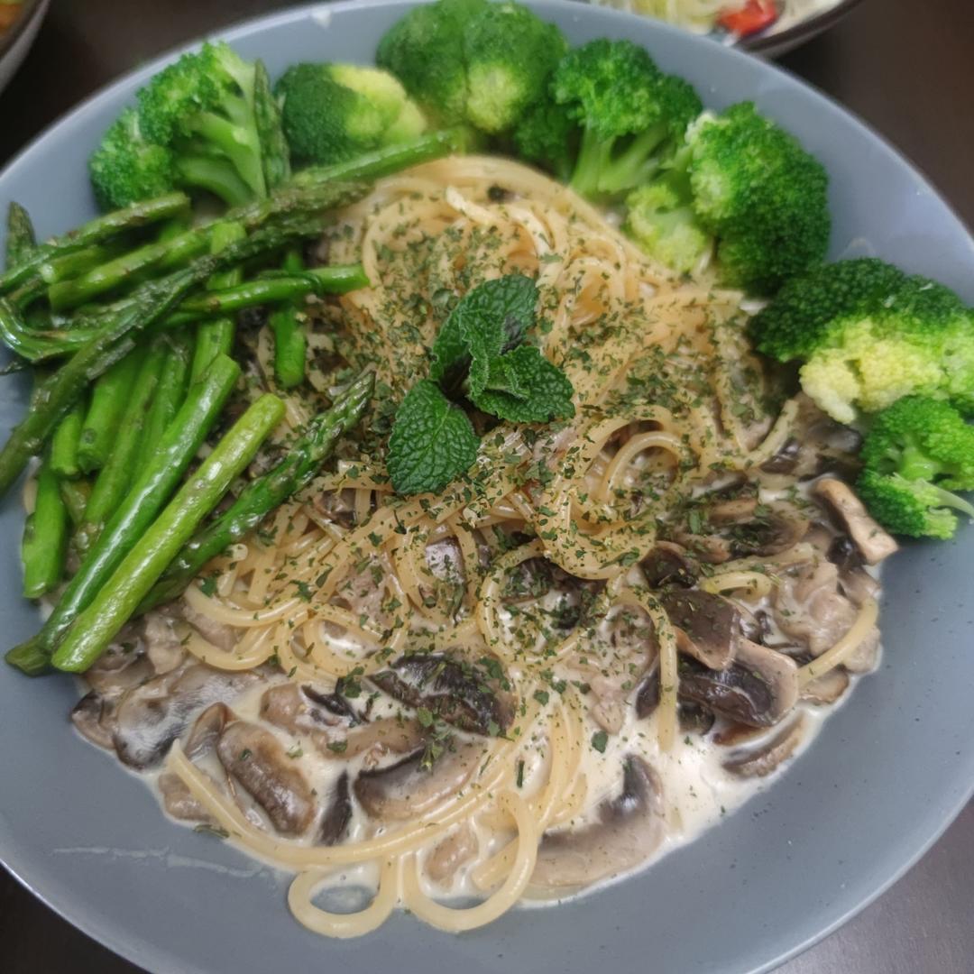 奶油蘑菇意大利面