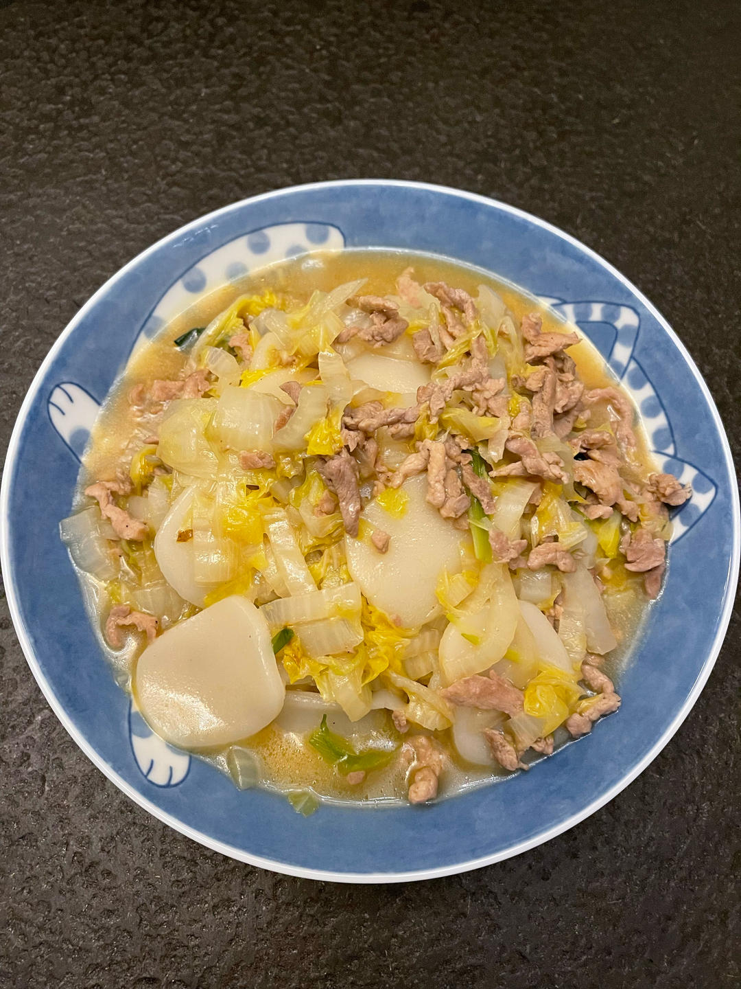 肉丝白菜炒年糕