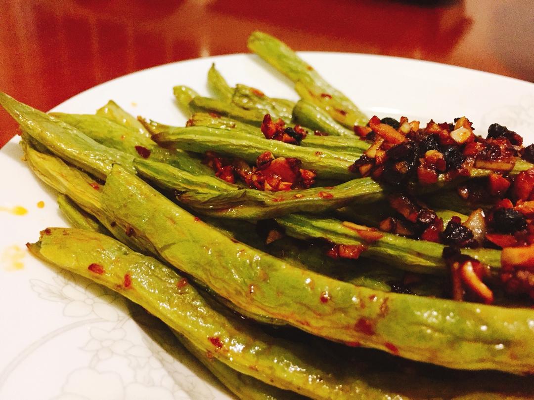 烤箱版少油干煸四季豆