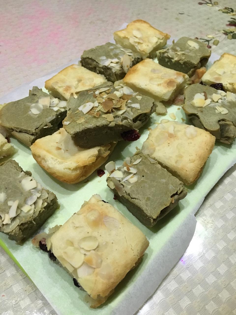 日式抹茶红豆麻糬饼