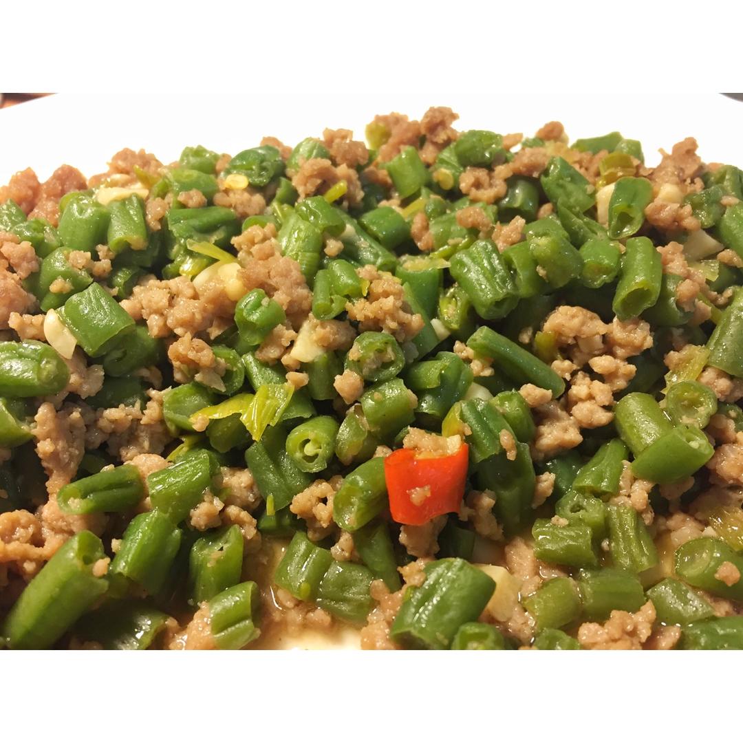 肉沫豆角下饭菜