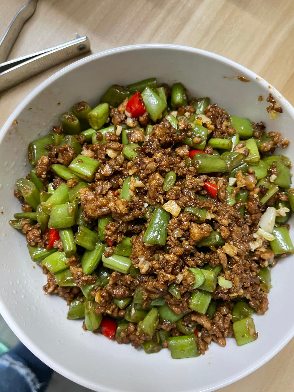 肉沫豆角下饭菜