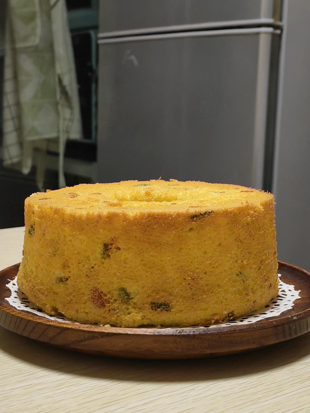 好吃不腻丨口感丰富丨香葱肉松戚风蛋糕