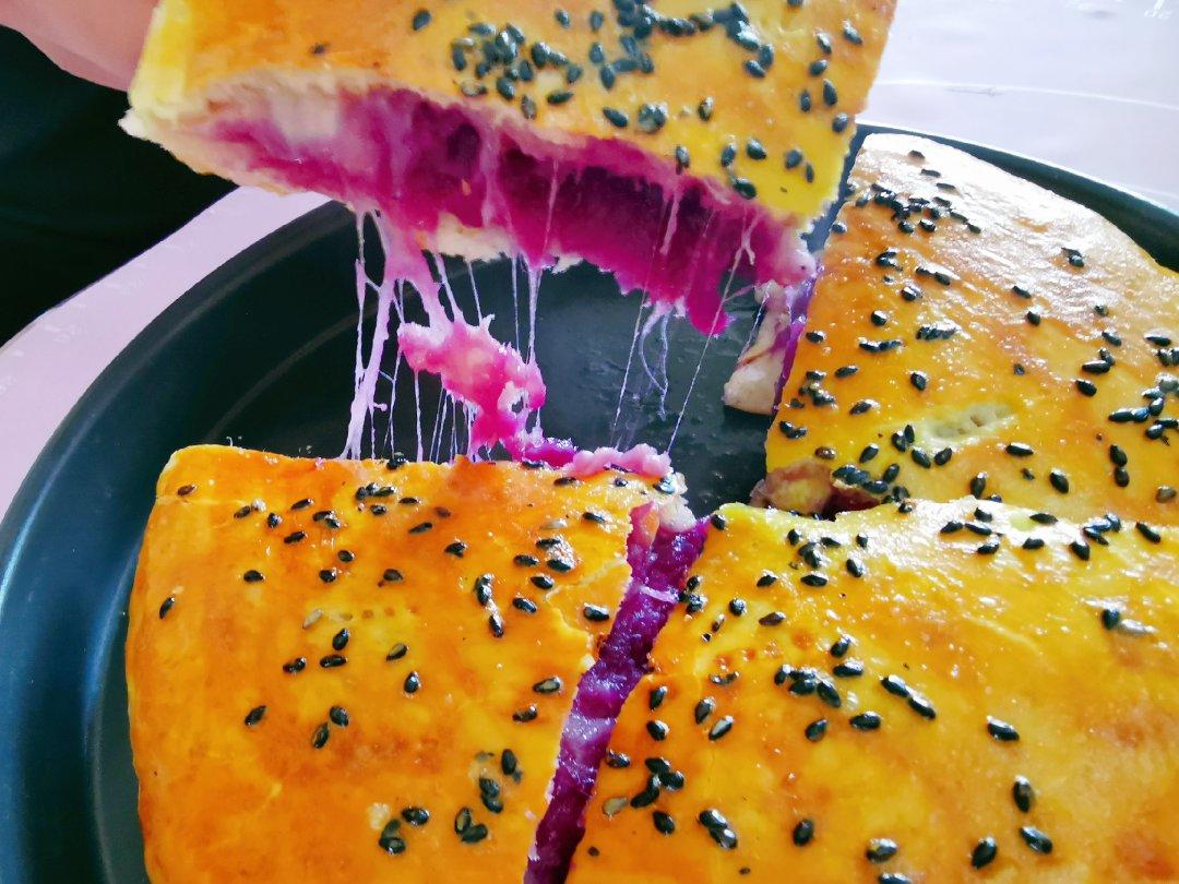 爆浆紫薯芝士饼