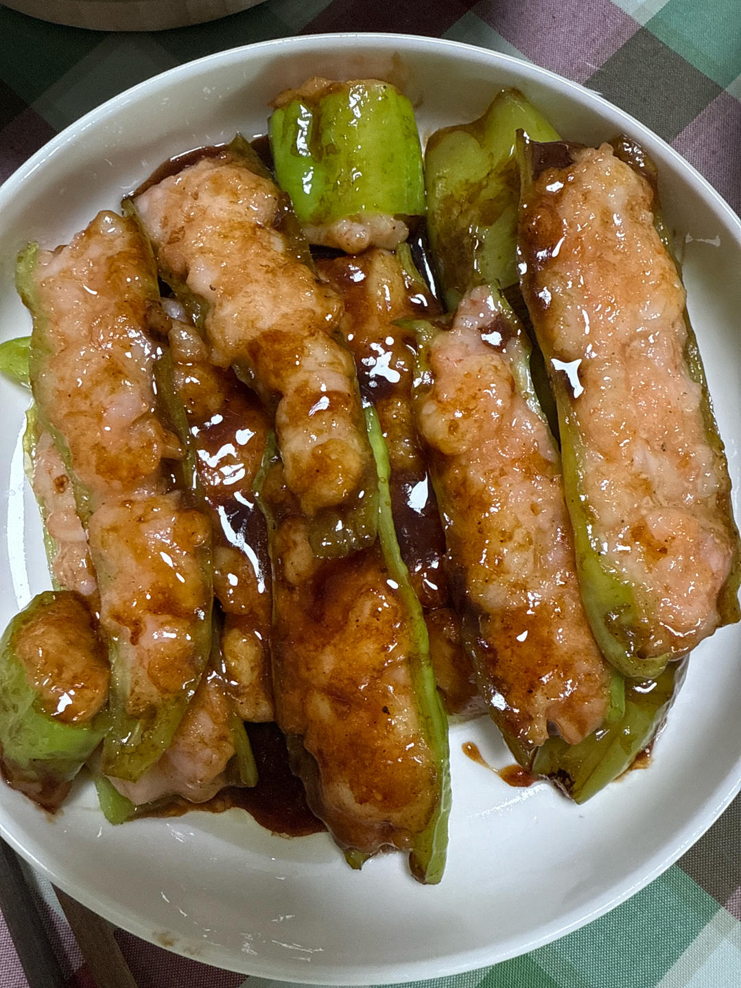 超下饭的青椒酿虾滑