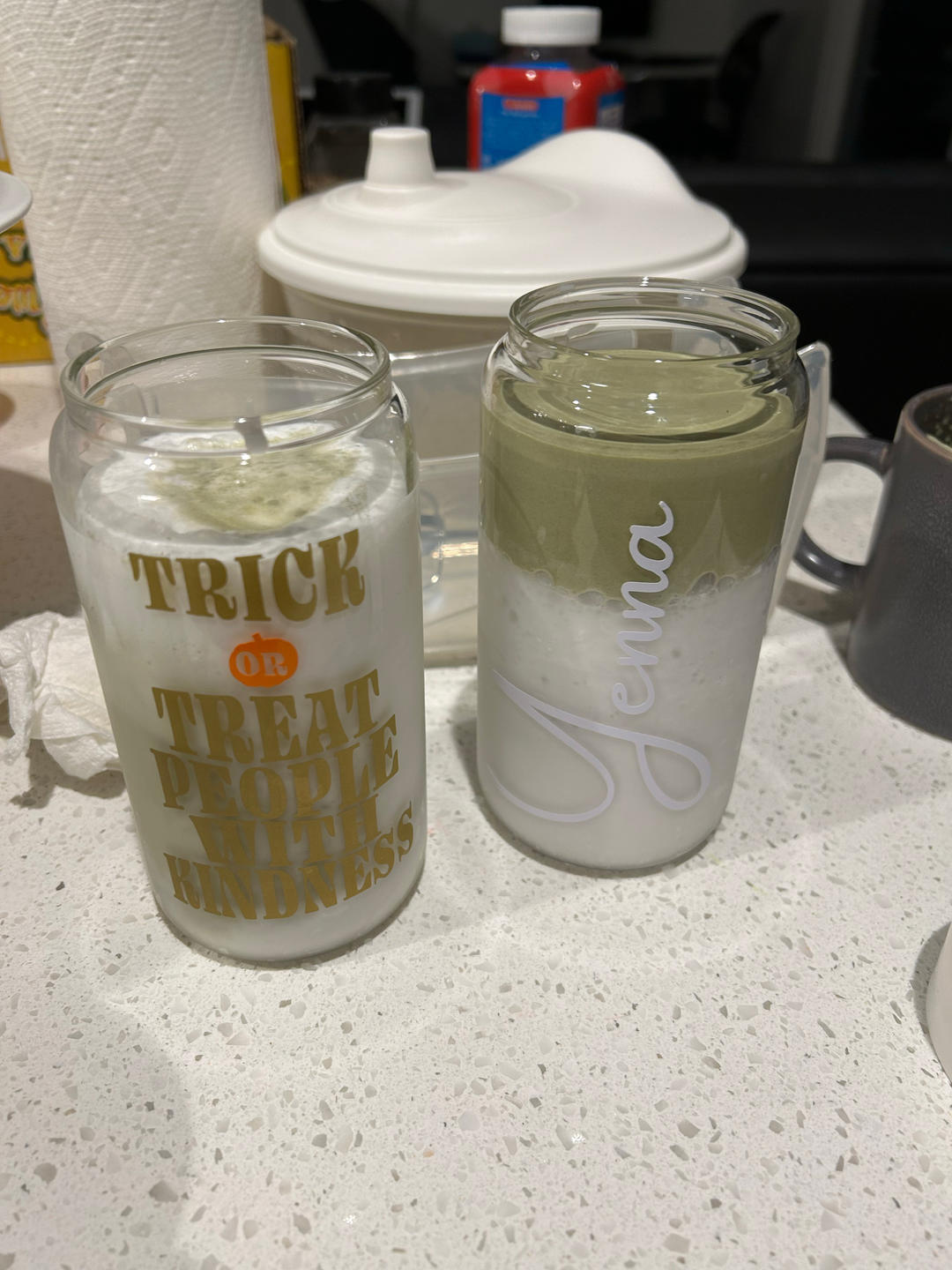 冰抹茶奶盖拿铁