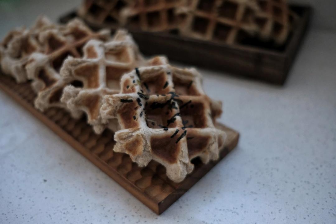 100%全麦无油华夫饼面包