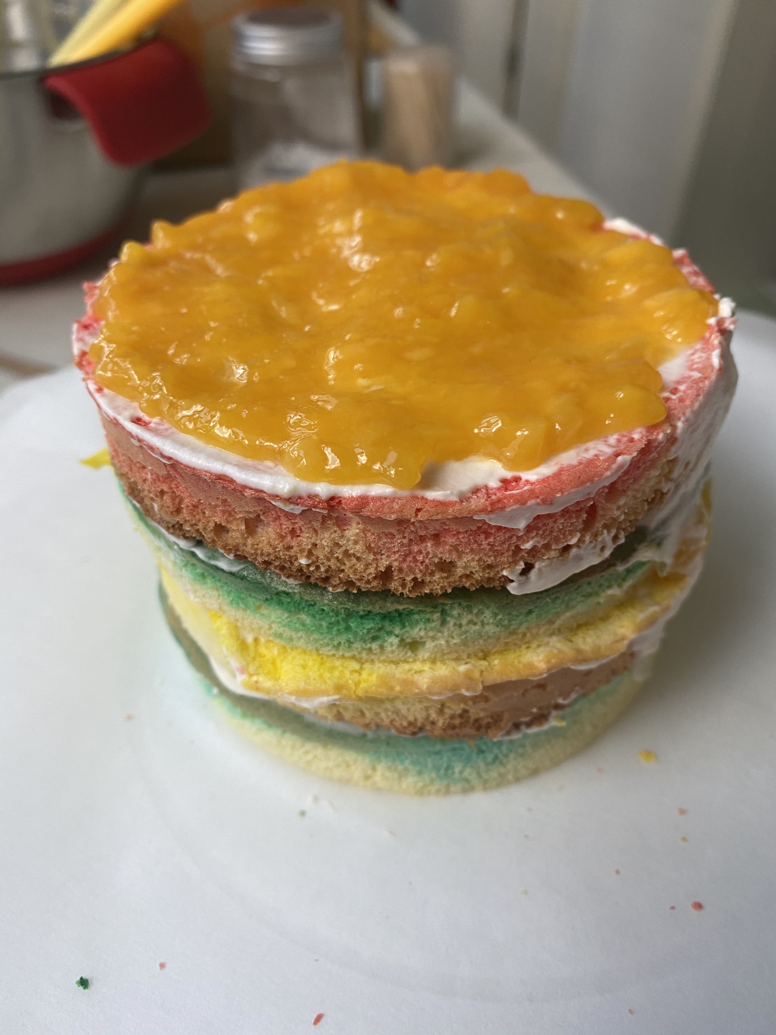 彩虹蛋糕4寸蛋糕的做法