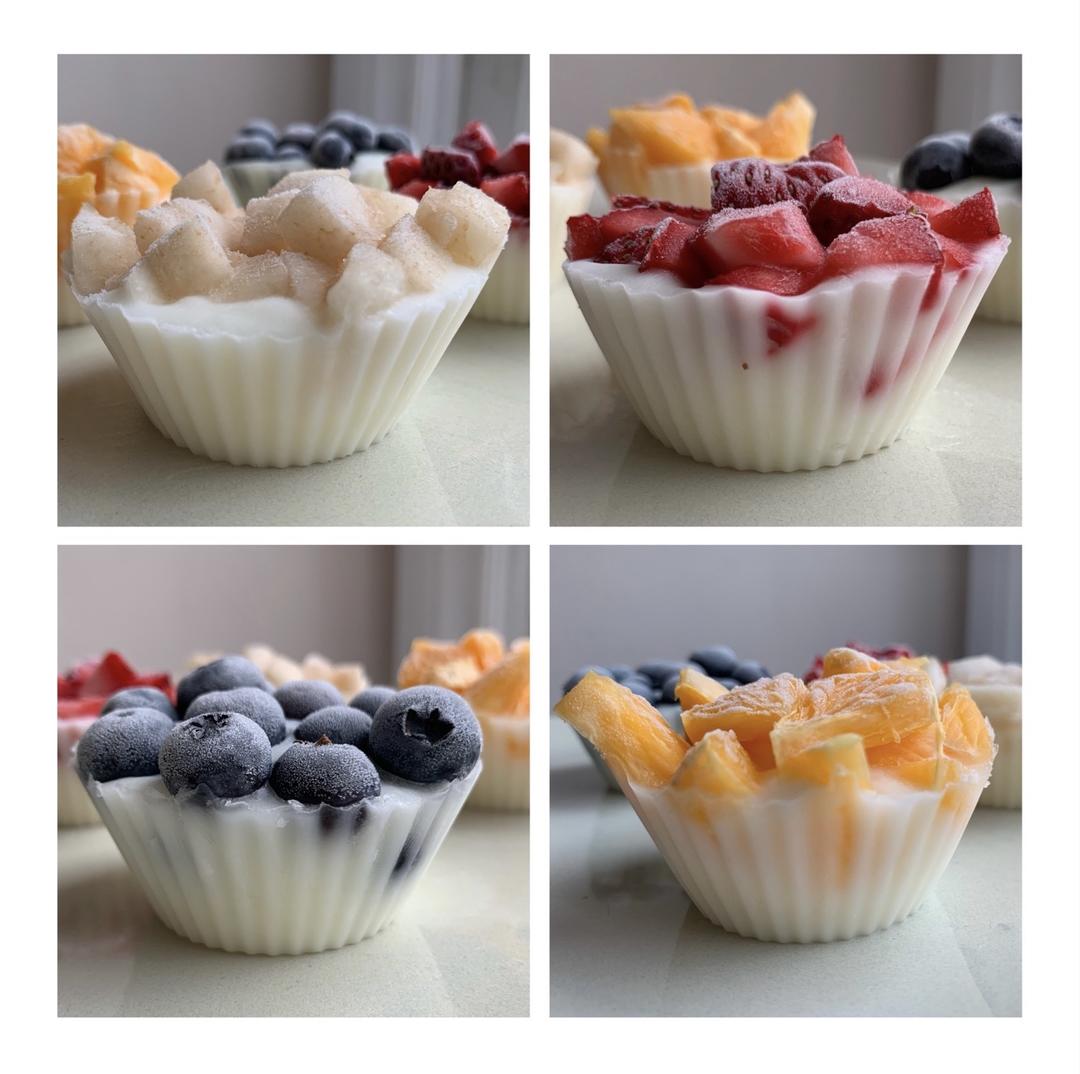 五彩繽紛水果酸奶杯