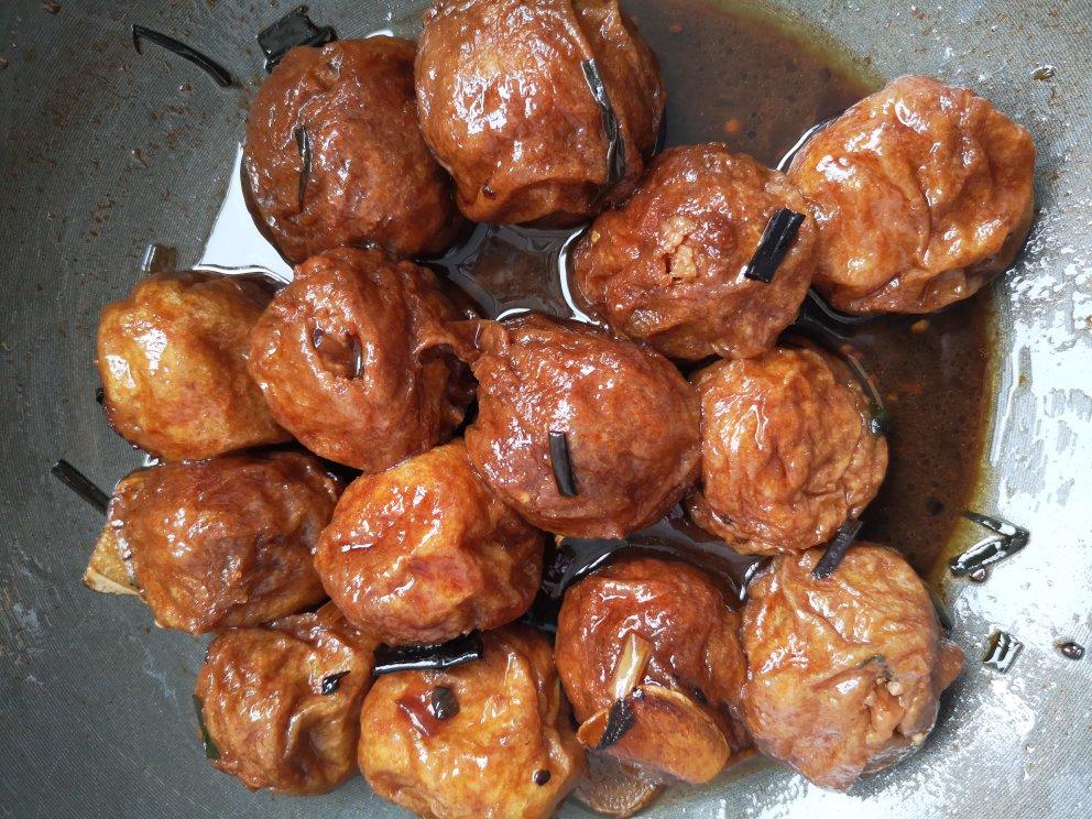 红烧油面筋塞肉