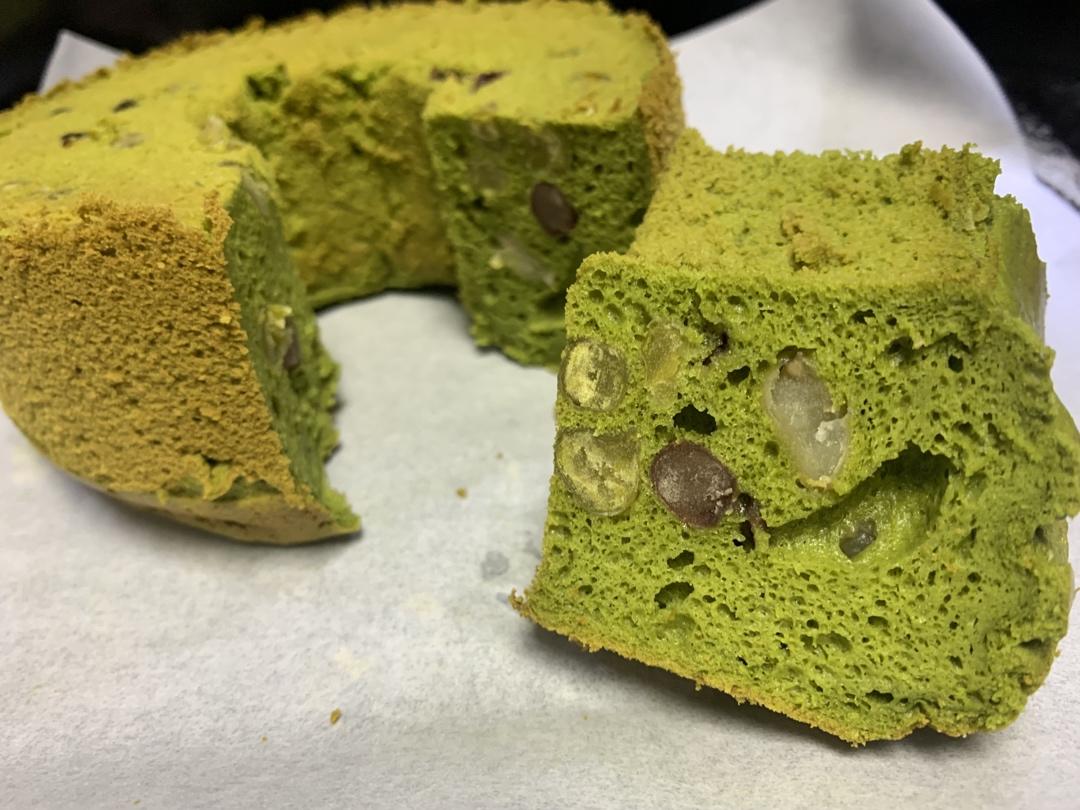 细腻绵软抹茶红豆戚风【附蜜红豆分布均匀小技巧】