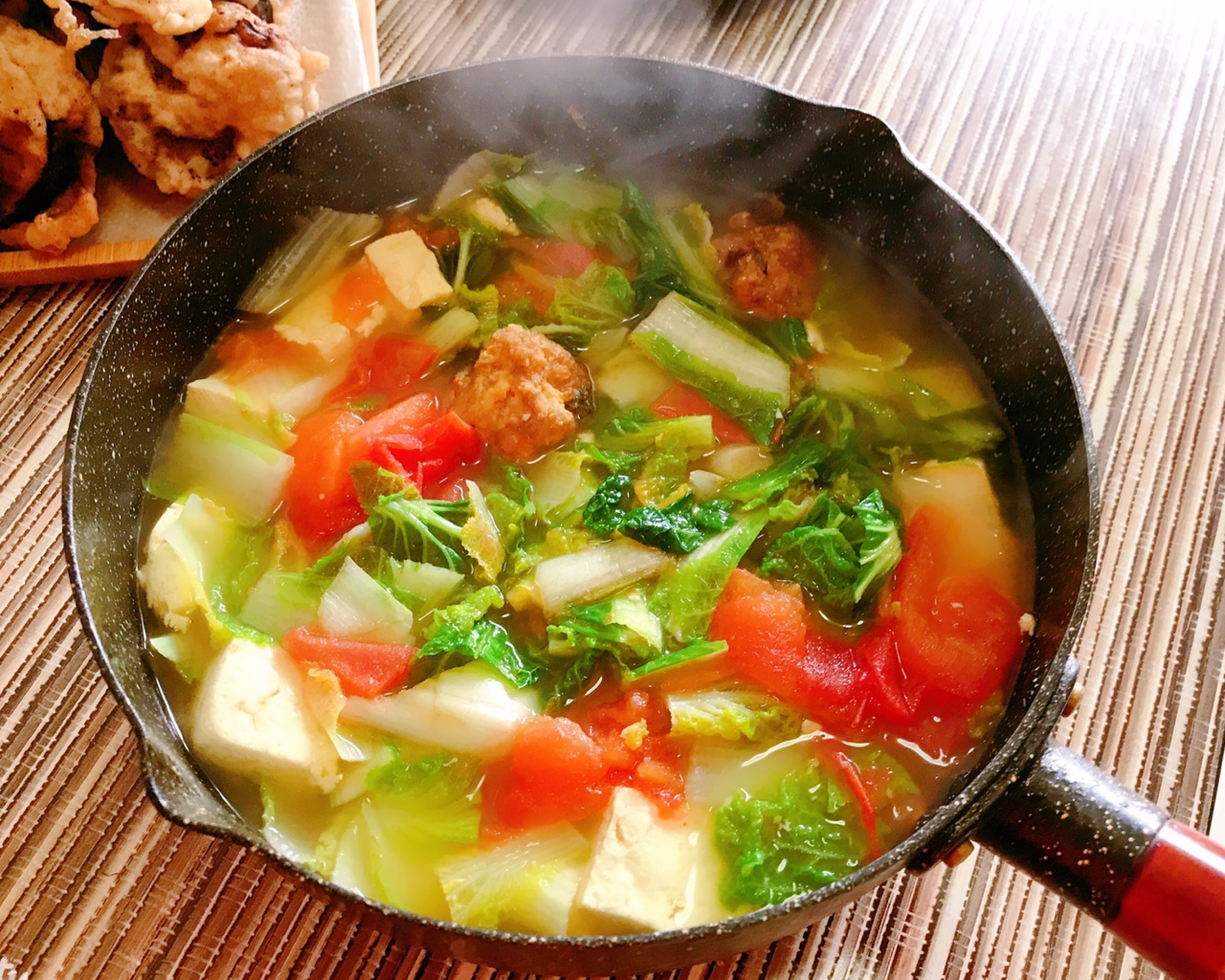 小白菜豆腐番茄汤的做法