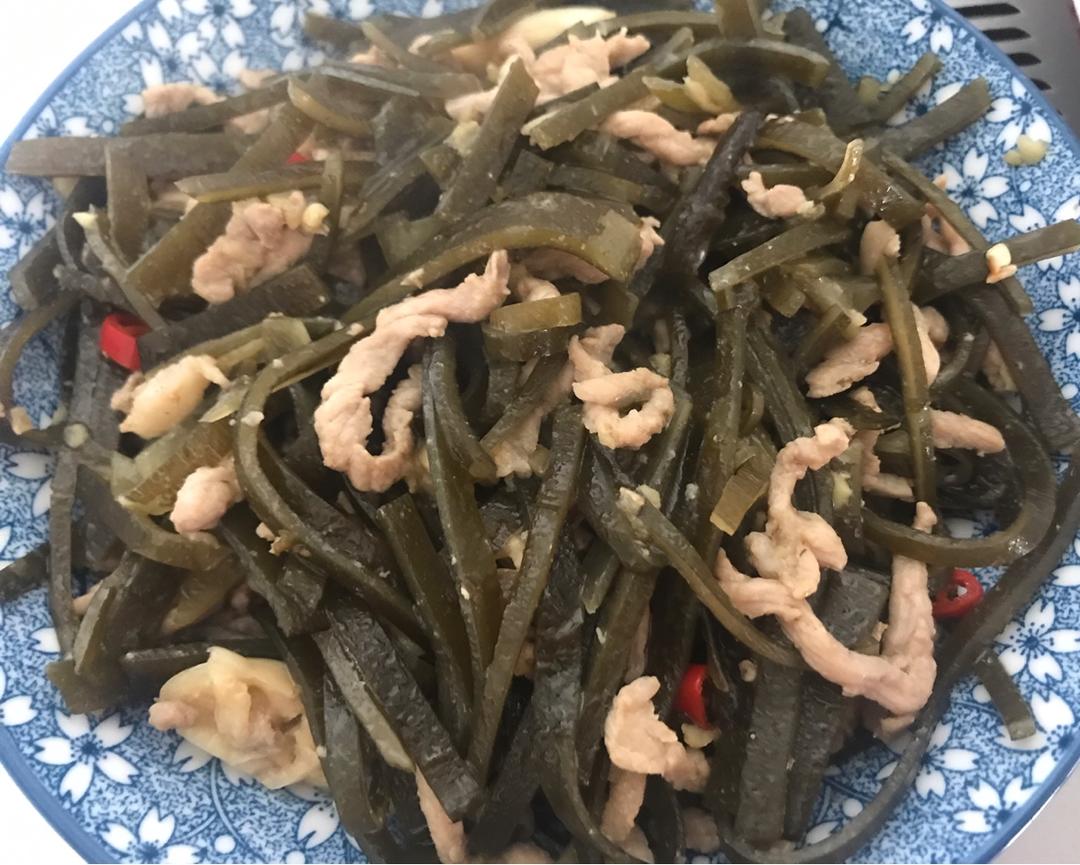 无油海带丝炒里脊丝